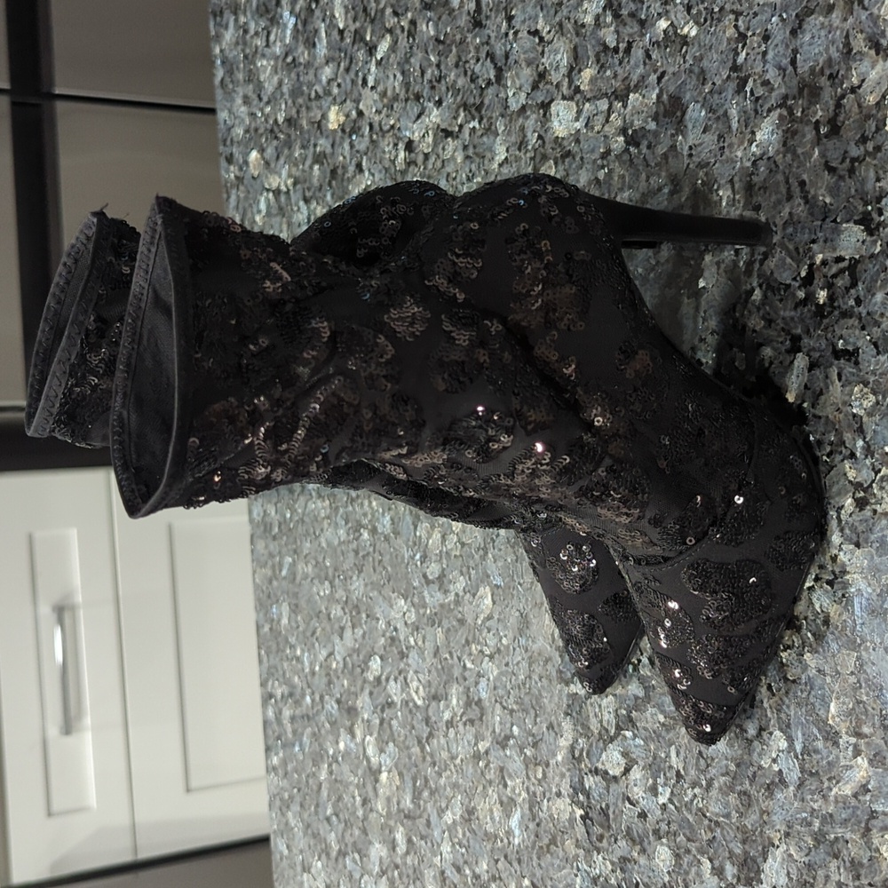 Black/Sequin Galeen Booties